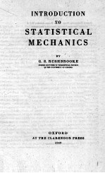 <em>INTRODUCTION</em> <em>TO</em> STATISTICAL MECHANICS