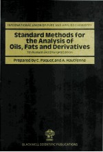 Standard <em>Methods</em> for the <em>Analysis</em> <em>of</em> Oils