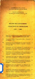 Recueil Des Conventions Collection <em>of</em> conventions (1951-1980)