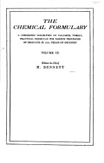 THE CHEMICAL FORMULARY  VOLUME  Ⅲ