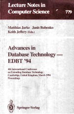 Lecture Notes in Computer <em>Science</em> 779 Advances in Database Technology-EDBT'94 4th International Conf