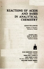 REACTIONS <em>OF</em> ACIDS AND BASES <em>IN</em> ANALYTICAL CHEMISTRY