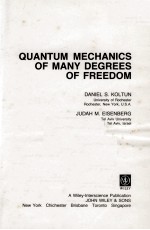 <em>QUANTUM</em> <em>MECHANICS</em> OF MANY DEGREES OF FREEDOM