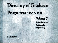 DIRECTORY OF GRADUATE PROGRAMS:1990 & 1991 VOLUME C TWENLFTH <em>EDITION</em>