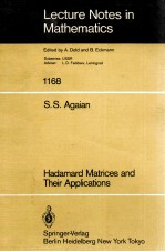 LECTURE NOTES <em>IN</em> MATHEMATICS 1168: HADAMARD MATRICES AND <em>THEIR</em> <em>APPLICATIONS</em>