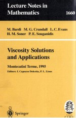 VISCOSITY SOLUTIONS <em>AND</em> <em>APPLICATIONS</em>