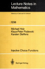 LECTURE NOTE<em>S</em> IN MATHEMATIC<em>S</em> 1238: INJECTIVE CHOICE FUNCTION<em>S</em>