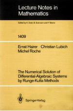 LECTURE NOTES IN MATHEMATICS 1409: THE NUMERICAL SOLUTION OF DIFFERENTIAL ALGEBRAIC SYSTEMS <em>BY</em> RUNGE