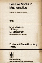 LECTURE NOTES <em>IN</em> MATHEMATICS 1<em>2</em>13: EQUIVARIANT STABLE HOMOTOPY <em>THEORY</em>