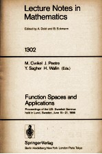 LECTURE NOTES <em>IN</em> MATHEMATICS 1302: FUNCTION SPACES <em>AND</em> APPLICATIONS
