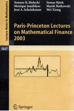 PARIS-PRINCET<em>ON</em> LECTURES <em>ON</em> MATHEMATICAL FINANCE 2003