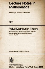 LECTURE NOTES <em>IN</em> MATHEMATICS 981: VALUE DISTRIBUTION <em>THEORY</em>