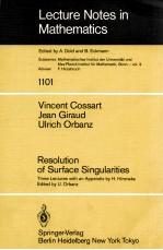 LECTURE NOTES <em>IN</em> MATHEMATICS 1101: RESOLUTION <em>OF</em> SURFACE S<em>IN</em>GULARITIES