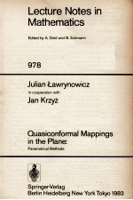 LECTURE NOTES IN MATHEMATICS 978: QUASICONFORMAL MAPPINGS IN THE PLANE: PARAMETRICAL <em>METHODS</em>