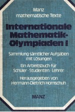 <em>INTERNATIONALE</em> AMTHEMATIK-OLYMPIADEN BAND I:1959-1968