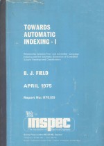 TOWARDS <em>AUTOMATIC</em> INDEXING-I
