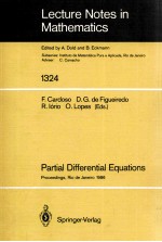 LECTURE NOTES IN MATHEMATICS 1324: <em>PARTIAL</em> <em>DIFFERENTIAL</em> <em>EQUATION</em>S