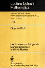 <em>LECTURE</em> <em>NOTES</em> <em>IN</em> <em>MATHEMATICS</em> 1116: HOCHZUSAMMENHANGEN<em>D</em>E MANNIGFALTIGKEITEN UN<em>D</em> IHRE RAN<em>D</em>ER