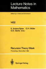 LECTURE NOTES <em>IN</em> MATHEMATICS 143<em>2</em>: recursiom <em>theory</em> week