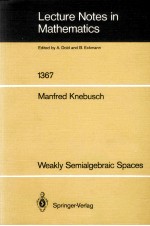 <em>LECTURE</em> <em>NOTES</em> <em>IN</em> <em>MATHEMATICS</em> 1367: WEAKLY SEMIALGEBRAI SPACES