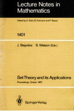 LECTURE NOTES <em>IN</em> MATHEMATICS 1401: <em>SET</em> THEOY AND ITS APPLICATIONS