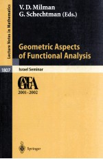 GEOMETRIC ASPECTS <em>OF</em> FUNCTIONAL <em>ANALYSIS</em>: ISRAEL SEMINAR 2001-2002