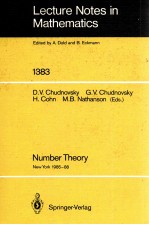 LECTURE NOTES <em>IN</em> MATHEMATICS 1383: NUMBER <em>THEORY</em>