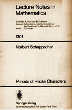LECTURE NOTES <em>IN</em> MATHEMATICS 1301: PERIODS <em>OF</em> HECKE CHARACTERS