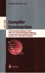 Lecture Notes in Computer Science 2304 <em>Compiler</em> Construction 11th International Conference