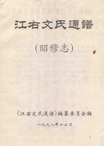 江右文氏<em>通</em>谱  昭穆志