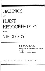 TECHNICS OF PLANT HISTOCHEMISTRY AN<em>D</em> VIROLOGY