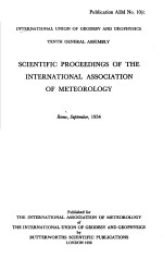 SCIENTIFIC PROCEEDINGS <em>OF</em> THE INTERNATIONAL ASSOCIATION <em>OF</em> METEOROLOGY