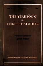 THE YEARBOOK OF EN<em>G</em>LISH STUDIES VOLUME 9 Theatrical Literature Special Number