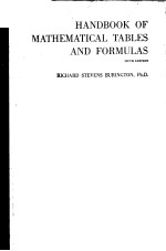 HANDBOOK O<em>F</em> MA<em>T</em>HEMA<em>T</em>ICAL <em>T</em>ABLES AND <em>F</em>ORMULAS  <em>F</em>I<em>F</em><em>T</em>H EDI<em>T</em>ION