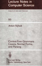 <em>Lecture</em> <em>Notes</em> <em>in</em> <em>Computer</em> <em>Science</em> 93 Context-Free Grammars:Covers