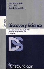 Lecture Notes in <em>Artificial</em> <em>Intelligence</em> 4265 Discovery Science 9th International Conference