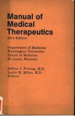 MANUAL <em>OF</em> <em>MEDICAL</em> THERAPEUTICS  23RD EDITION