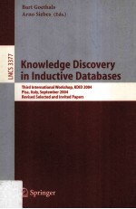 Lecture Notes <em>in</em> Computer Science 3377 Knowledge Discovery <em>in</em> <em>In</em>ductive Databases Third <em>In</em>ternationa