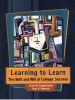 <em>LEARNING</em> TO LEARN THE SKILL AND WILL <em>OF</em> COLLEGE SUCCESS