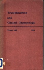 TRANSPLANTATION <em>AND</em> CLINICAL IMMUNOLOGY  <em>VOLUME</em> ⅩⅢ
