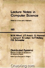 Lecture Notes in Computer Science 190 Distributed Systems <em>Methods</em> and Tools for Specification An Adv