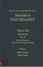 <em>METHODS</em> IN ENZYMOLOGY  VOLUME LIII  BIOMEMBRANES  PART D:BIOLOGICAL OXIDATIONS MITOCHONDRIAL AND MIC
