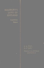 HALSBURY'S LAWS <em>OF</em> ENGLAND <em>VOLUME</em> 11(2)