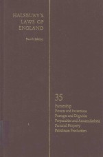 HALSBURY'S LAWS <em>OF</em> ENGLAND <em>VOLUME</em> 35