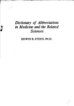 DICTIONARY <em>OF</em> ABBREVIATIONS <em>IN</em> MEDIC<em>IN</em>E AND THE RELATED <em>SCIENCE</em>S