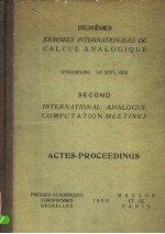 DEUXIEMES JOURNEES <em>IN</em>TERNATIONALES DE CALCUL ANALOGIQUE <em>SECOND</em> <em>IN</em>TERNATIONAL ANALOGUE COMPUTATION ME