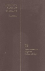 HALSBURY'S LAWS <em>OF</em> ENGLAND <em>VOLUME</em> 29