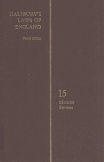 HALSBURY'S LAWS <em>OF</em> ENGLAND <em>VOLUME</em> 15