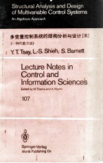 Lecture Notes in Control and Information Sciences 107 Structural <em>Analysis</em> and <em>Design</em> <em>of</em> Multivariabl