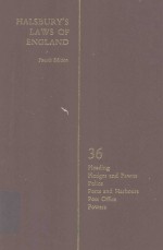 HALSBURY'S LAWS <em>OF</em> ENGLAND <em>VOLUME</em> 3<em>6</em>